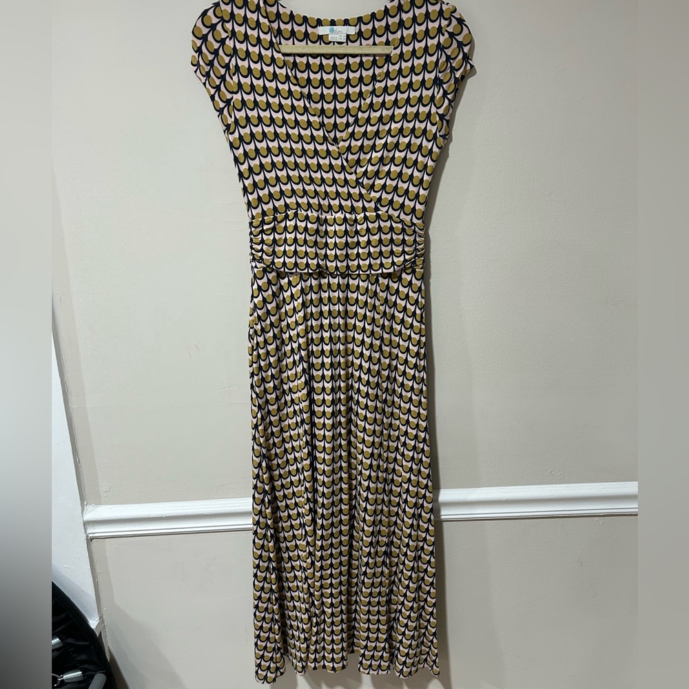 Boden surplice Jersey Lily neck geometric midi dress petite 2